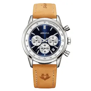 Swiss Brand Men’s Multifunctional Quartz Watch – Leather Strap, Luminous Waterproof | Trendy Lifestyle Watchz, Gift for Him & Everyday Wear Mineral Reinforced Glass Calendar