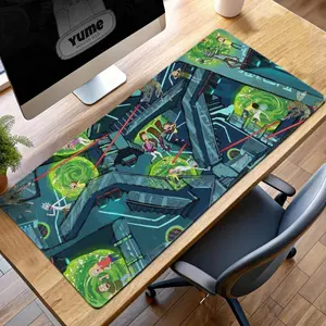 Rick and Morty Citadel Desk Mat, Multiverse Portal Gaming Mouse Pad, Gaming Keyboard Mouse Pad, Game, Anime, Desk Mat Gaming Gear for Work Game Office Home, Gift for Friends