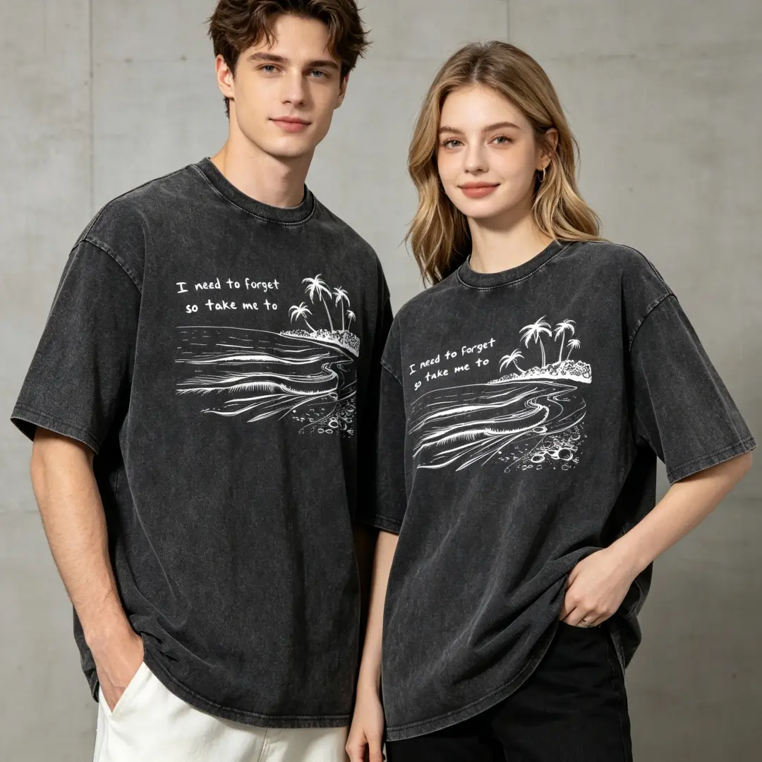 Women's "Take Me To Florida" Beach Vacation Graphic Print Oversized Vintage Washed 100% Heavyweight Cotton Short-Sleeve Round Neck Casual T-Shirt, Summer Coastal Streetwear Clothes