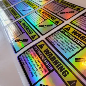 GPS Vehicle Car Alarm Security Caution Warning Decal Sticker, Holographic GPS Tracking Sticker for Cars