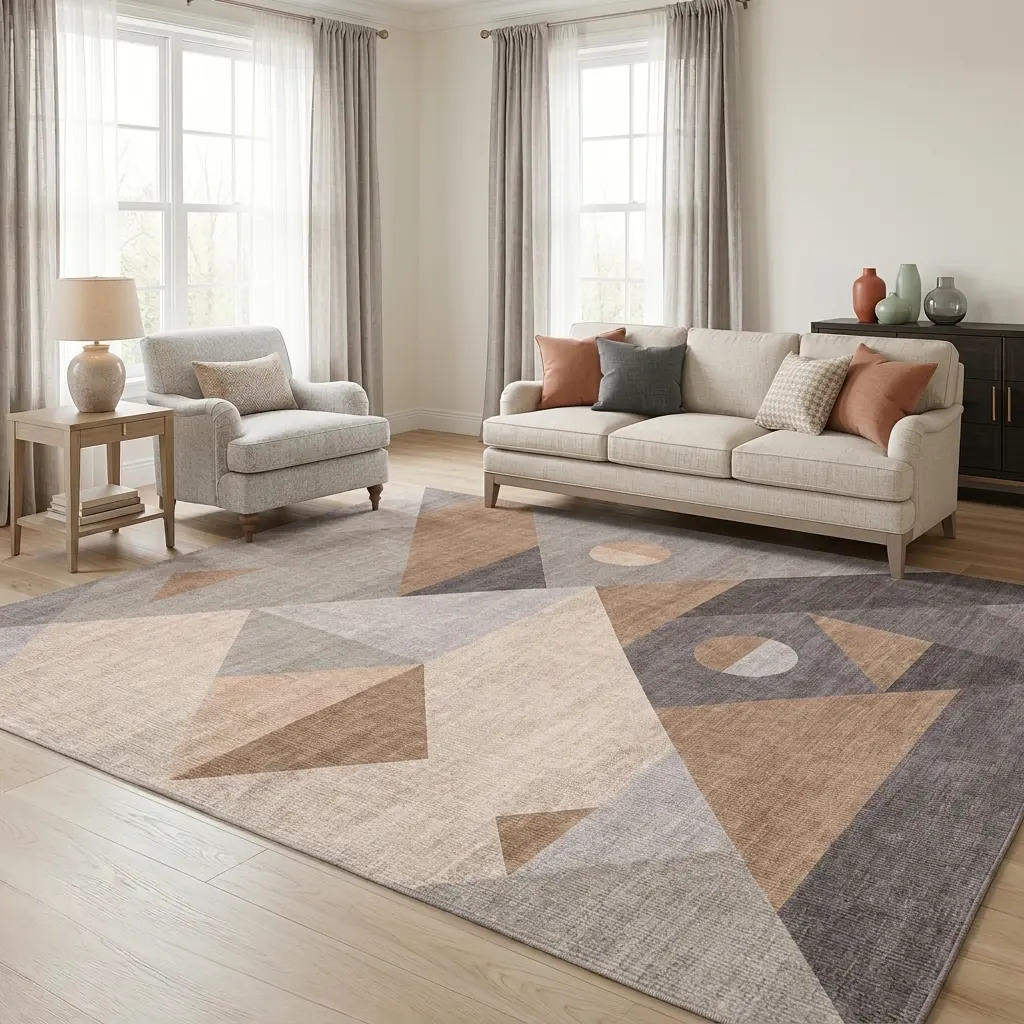 5' x 7' Washable Art Area Rugs for Living Room Bedroom, Soft Low Pile Rug Indoor Carpet for Bedroom Office, Stain Resistant Rug, Non-Slip Easy Care