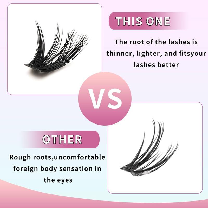 2026 new 4 in 1 Eyelash Extensions Kit with Bond Seal Tweezers Brush for DIY Asian Doll Lash Clusters Professional Eye Makeup Tools for Women Girls Set Flawless Cosmetic Set