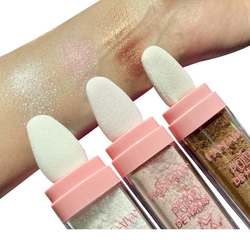 HANDAIYAN Fairy Dust Highlighting Powder Glitter Highlighter Makeup Full Body Pearlescent Glitter for Face Eyes Lips Hair Body Sparkling Summer Party Body Glitter Cosmetic Glow Lightweight Non-Greasy Multi-Use