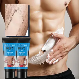 Painless Men's Hair Removal Cream - Gentle Body & Chest Hair Remover for Sensitive Skin (60g) balm bush pro leg arm underarms