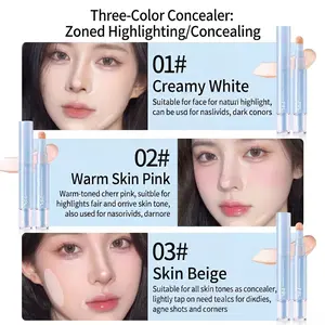Dual-Effect Concealer & Foundation Cosmetic - 24-Hour Lasting Wear, High Coverage, Matte Finish, Acne Mark Concealment, Nose Shaping, Skin Nourishment for Flawless Complexion
