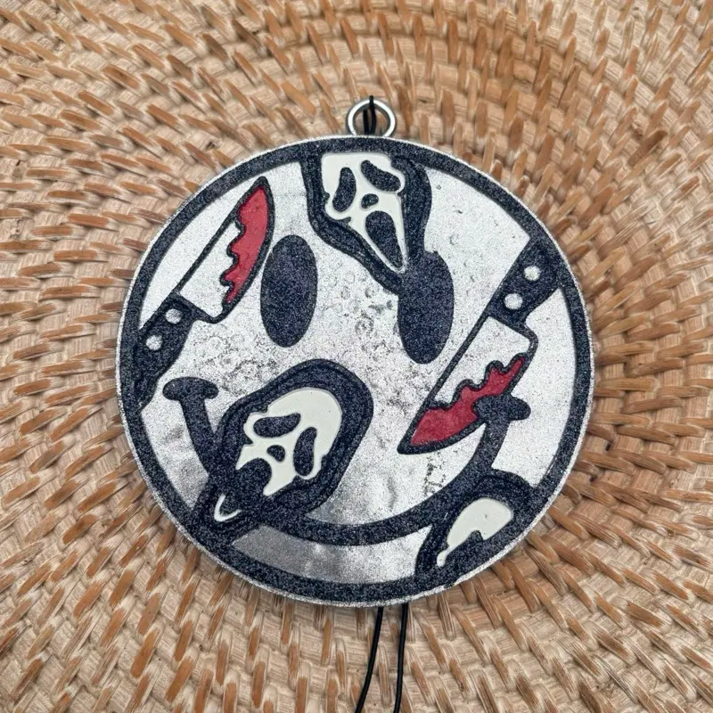 Scream Ghostface Themed Custom Car Freshie, Horror Lovers' Halloween Car Air Freshener