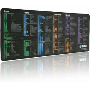 Excel//Power Point/ OS  pad,Top 50  Frequently  of Keyboard Shortcuts Mousepad, Non-Slip& Large Gaming Office pc Desk mat (macOS/Excel//PPT)
