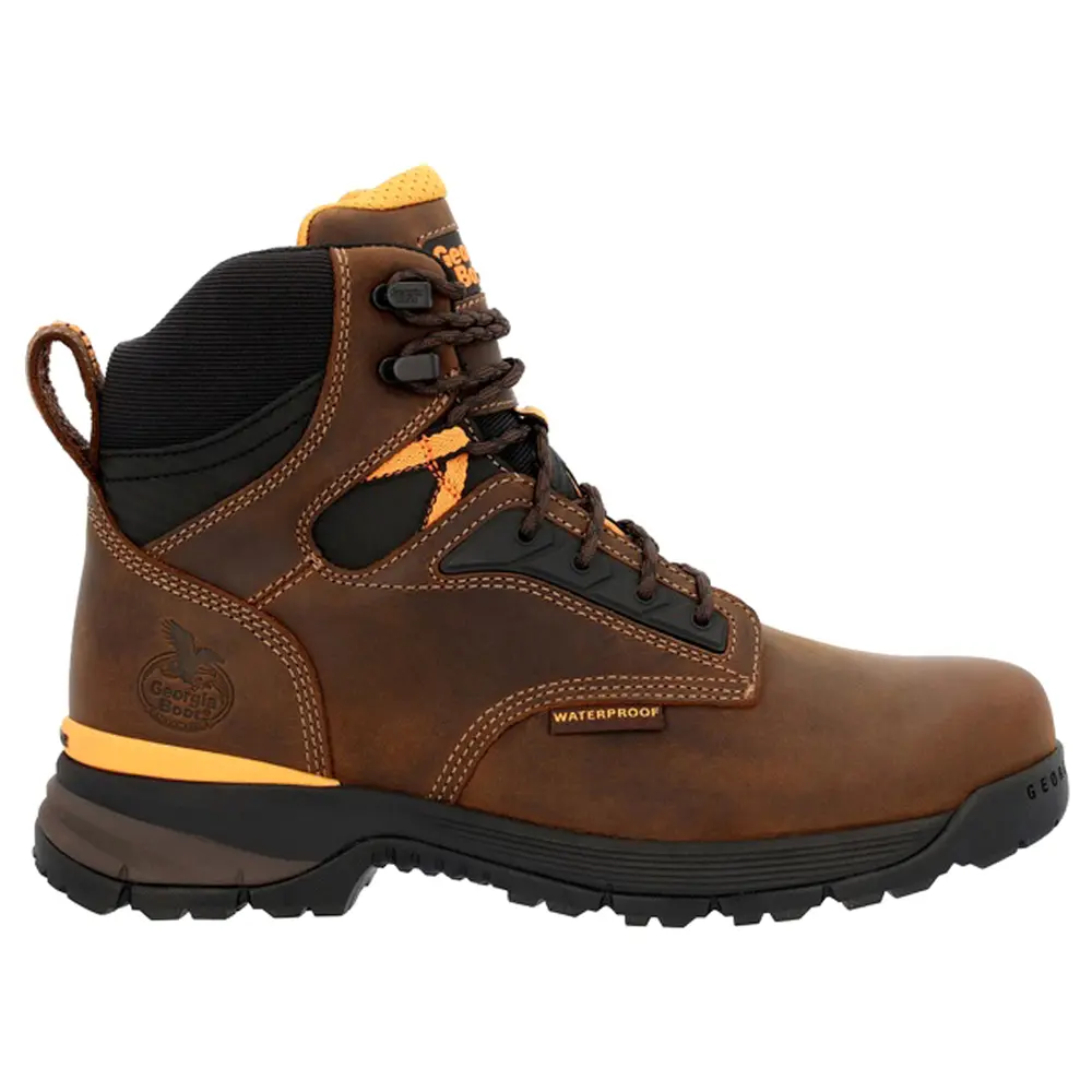 Georgia Boot Mens Comfort Core 6 Inch Waterproof Alloy Toe  Work/Duty - Black, Brown