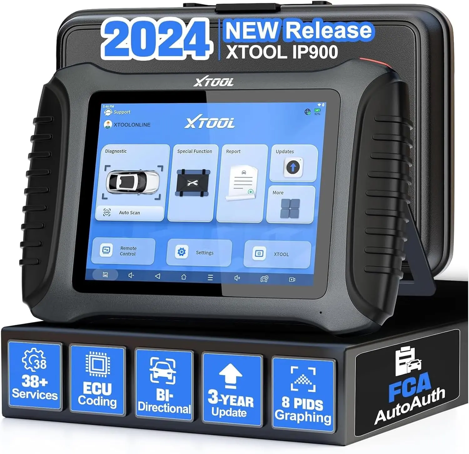 XTOOL Inplus IP900 Automotive OBD2 Diagnostic Code Reader & Scanner - Bidirectional Scan Tool, Automotive Tools, Digital Tester with ECU Coding, VAG (VW, Skoda) Guided Functions, FCA Compatibility, Topology Mapping
