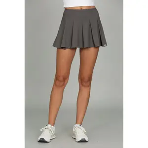 Charcoal Courtside Pleated Tennis Skirt