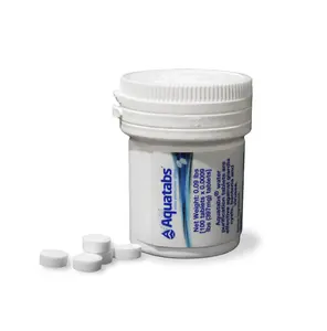 Aquatabs 397mg Water Purification Tablets (100 Pack). Water Filtration System for, Camping, Boating, Emergencies, Survival, RVs.