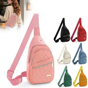 Summer Quilted Fanny Pack, Fall Outfits, New Fashion All-match Large Capacity Crossbody Bag, Casual Solid Color Designer Chest Bag ,Gift