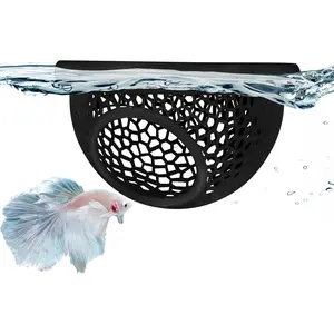 Floating Betta  & Shrimp Cave -  Printed Aquarium Decor, Multi-Functional Hammock, Feeding Ring & Safe Resting Spot for Betta, Shrimp & Small Fish (PLA, Eco-Safe)