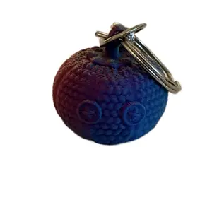 3D printed crochet pumpkin keychain (rainbow)