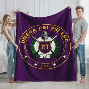 Omega Psi Phi Greek Letters Shield and Swords Emblem Printed Throw Blanket for College Dorm Room  Sorority Fraternity Fans  University Students  Perfect Graduation Gift and Inspirational Holiday Present for Alumni and