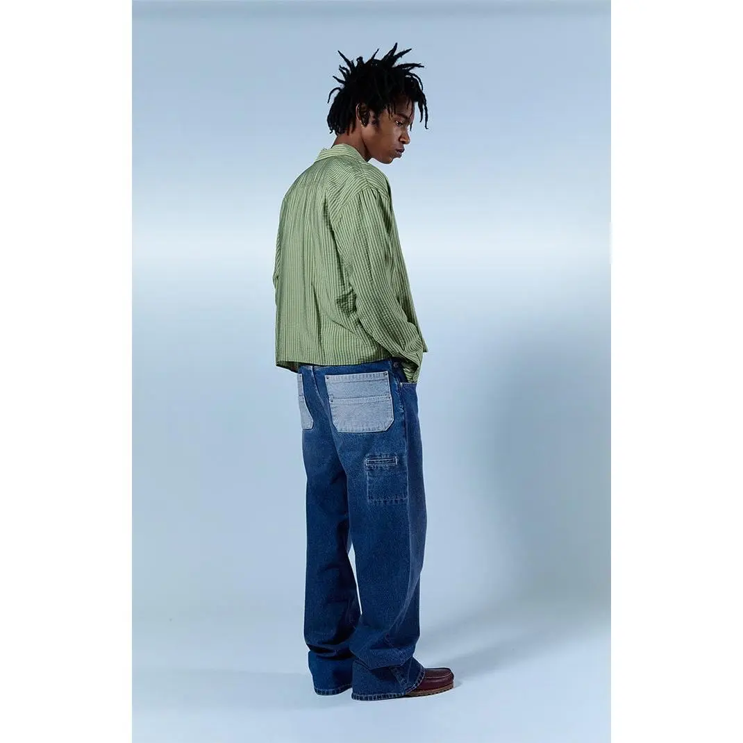 Pacsun Men's Blake Extreme Baggy Jeans Two Tone Medium Blue