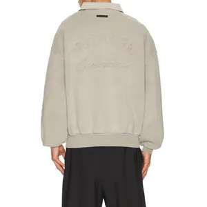 Fear of God ESSENTIALS Classic Polo Sweatshirt in Smoke Grey