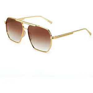 Tangle Free Aviator Sunglasses Polarized - Brown / Pink / Black / Gold