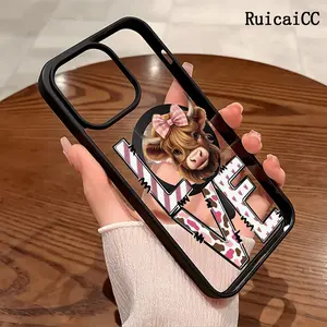 Premium Magnetic Phone Cases for iPhone11/12/13/14/15/16//17/Air/promax/Plus Highland Cow Love y2k cased MagSafe Ready, Anti-Fall, Springtok and Ultra-Thin Design | Perfect for Everyday Use Screen Protector Resistance