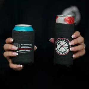 Thin Red Line Tactical Can Coozie - Durable Neoprene Sleeve for Cans- Show Your Support & Keep Drinks Cold - Firefighter Owned Brand