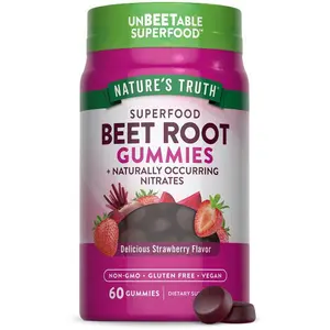 Nature's Truth Beet Root Gummies - with Black Pepper - Super Food - Strawberry Flavor - Vegan, Non-GMO & Gluten Free Supplement