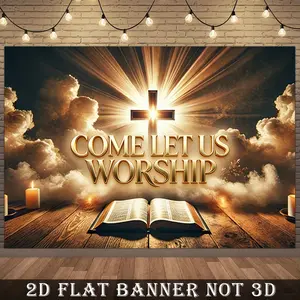 Scripture Cross Bible Candle Church Banner Backdrop Religious Tapestry Wall Hanging Photography Background Chapel Wedding Baptism Memorial Event Decor Polyester Fiber