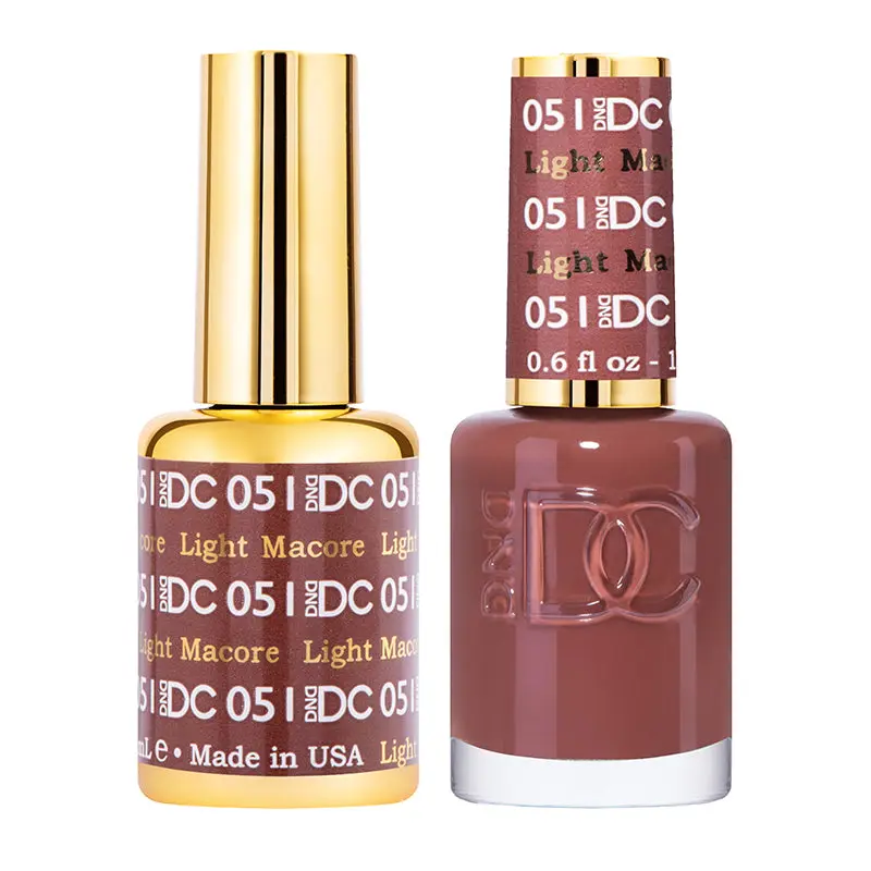 DND DC Duo Gel Nail Polish, Shade #051 Light Macore, Professional Nail Art Bottle for Beauty & Personal Care