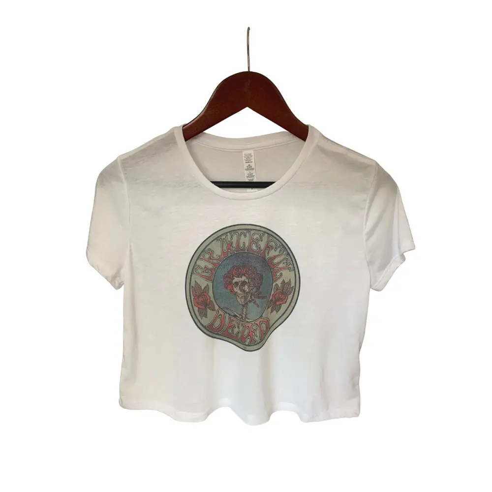 Grateful Dead Band Crop Top, Rock Band Distressed Crop Top, Vintage Grateful Dead Top, Spooky Women Crop Top, 90’s Vintage Boho Crop Top