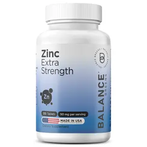 Zinc Supplements 50mg - Extra Strength, Ultra-Absorbable, Vegetarian, Non-GMO, 120 Vegetarian Tablets Healthcare Edible Vitamins Fitness Dietary Human