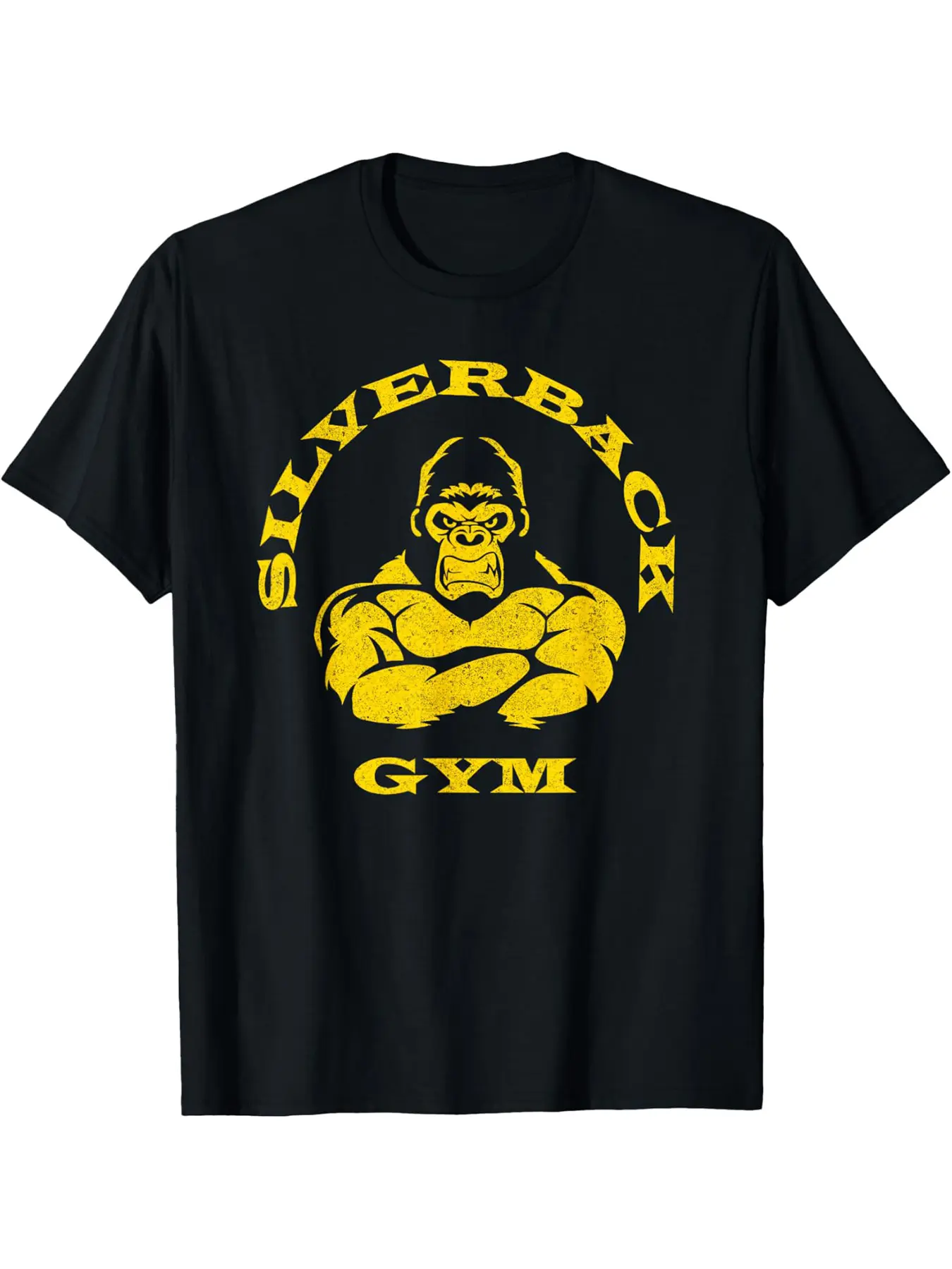 Silverback Gorilla Gym Apparel powerlifting, Casua unisex soft cotton short sleeve t shirt, vintage graphic casual tee for men women teens, perfect birthday holiday gift for camping travel gym daily street casual wear