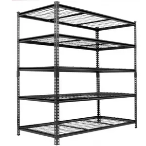 5-Tier Heavy Duty Metal Shelving Unit, Adiustable Storage Rack, Boltless Assembly, 4000 lbs Total Load Capacity, for Garage,Basement,Warehouse.Workshop, Black