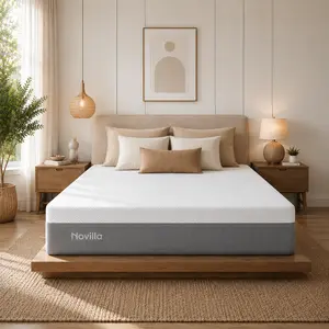 Cooling Gel Memory Foam Mattress&Fiberglass-Free - Medium Plush Feel with Motion Isolating, Bliss, King/Queen/Full/Twin, Egg Crate Design, 10/12 Inch ,Easy Maintenance Cooling Technology, queen size mattress,SummerVibes