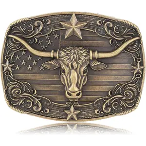 Graduation Gift Cowboy Belt Buckle for Men Western Cowgirl Rodeo Longhorn Bull Belt Buckles