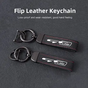 Leather Keychain Hand-Woven Key Rope Key Ring Auto Emblem Accessories, Key Rings For Car Keys, For KIA K9 Sportage Niro K5 Carnival EV6 EV9 K8 Stinger Forte Ceed Cerato Sorento Seltos Stonic Optima