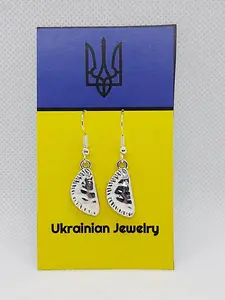 Pierogi Earrings or Ukrainian Varenyky Silver Colored Metal Fish Hook Wrapped