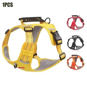 Reflective Pet Chest Harness for Large Dogs, Anti-Choke Dog Vest, Comfortable Commuting Leash, Durable Dog Collar Accessory, Reflective Strip Harness