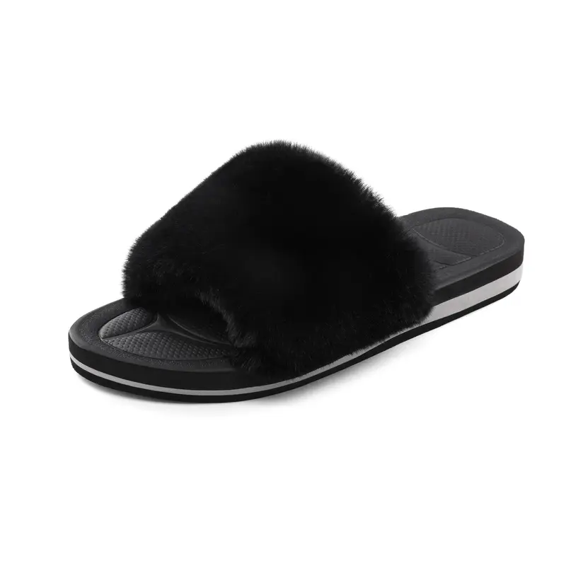 DREAM PAIRS Luxurious Fuzzy Slides