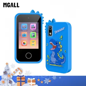 MGALL Cute Kids Smart Toy Phone with Cartoon Silicone Shockproof Case, Dual Cameras, Touchscreen Learning Games, MP3 Music Player & Fun Apps, Child-Friendly Travel Toy, Educational Early Learning Device, Perfect Birthday & Holiday Gift for Boys and Girls