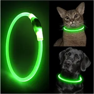 Collar (Glow) - Led Light Dog Collar Detachable Glowing Usb Charging Luminous Leash For Pet Dogs Products Usb Charge Luminous Pet Accessories reflective night safety cat collar