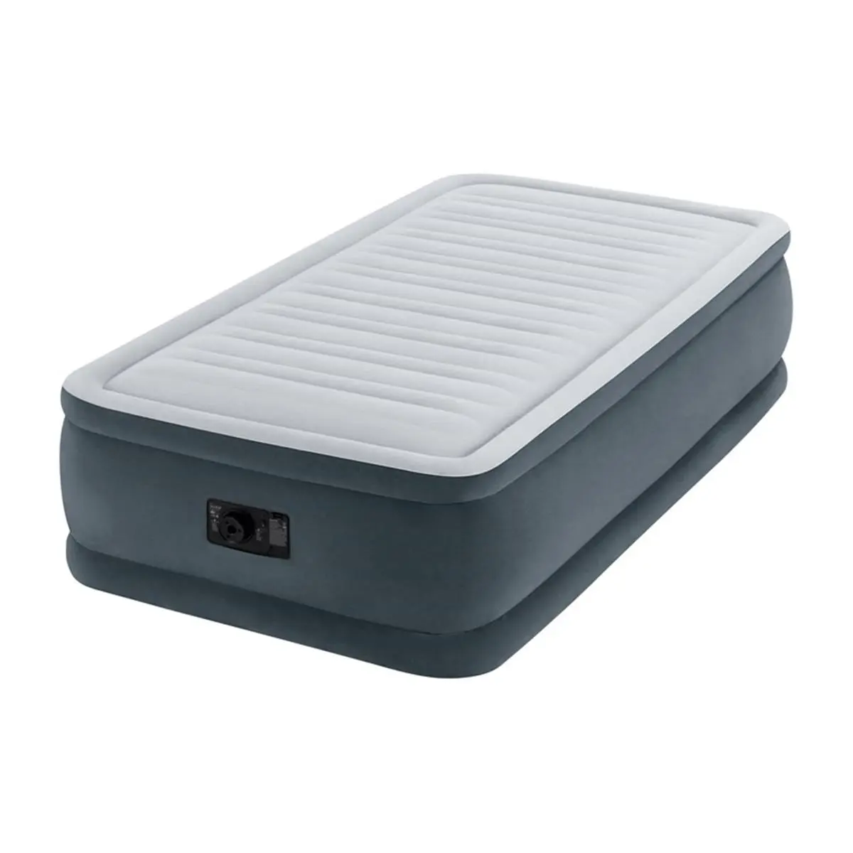 Intex 8924698 Standard Elevated Twin Air Bed - Gray, Included Pump, Ideal for Guest Room, Indoor Use, Neutral Tone