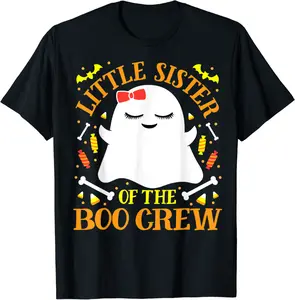 Little Sister Boo Crew Ghost Matching Family Girls Halloween T-Shirt - Tamauziabro Shop 32B07Y92BWSN
