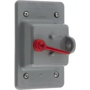 Thomas & Betts E98TSCN Polycarbonate Electrical Toggle Switch Box with On/Off Control