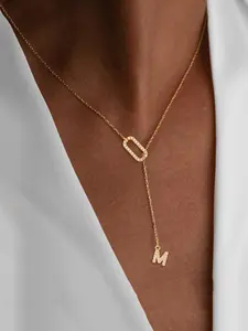 Initials Pendant Necklace for Women, Stainless Steel Jewelry for Party, Daily Clothing Decor, Trendy All-match & Exquisite Jewelry for Birthday Gift