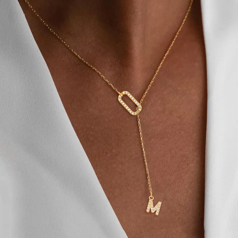 Initials Fashion Pendant Necklace for Women, Alphabet Letter Necklace, Daily Wear Necklace, Stainless Steel Jewelry for Party, Casual Trendy Jewelry, Minimalist Necklace & Jewelry for Birthday Gift