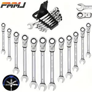Springtok Adjustable Flexible Head Ratchet Combination Wrenches - 10-20mm Size Range, Multifunctional Wrench for Automotive, DIY Repair Projects, Easy Operation