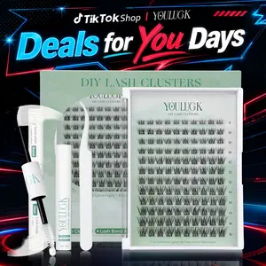 YOULUCK Natural Lash Clusters Kit with Ultra-Thin Band Bond & Seal Long-Lasting Individual Lashes for Girls Makeup Kit Waterproof & Lightweight