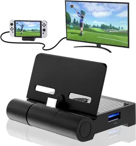 Switch HDMI Dock, Foldable Switch HDMI Docking Station, Portable TV Dock for Switch/Switch OLED with Screen Switch Button, USB C Power Input and USB 3.0 Port
