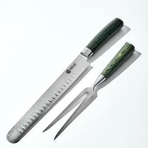HexClad 10-Inch Carving Knife and Fork Set
