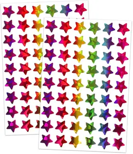 1620 Holographic Rainbow Small Star Stickers for Kids Reward, Behavior Chart, Student Planner and School Classroom Teacher Supplies, 0.6" Diameter