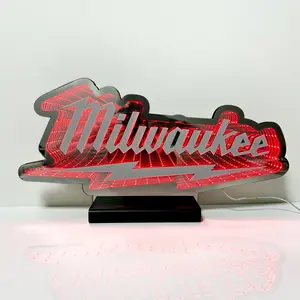 Milwaukee Neon Tunnel Light Sign for Wall Decor Tool LED Light Sign Garage Decor Business Neon Signs for Man Cave Garage Auto Repair Shop Vintage Signs Men Wall Decor Garage Decor for Men